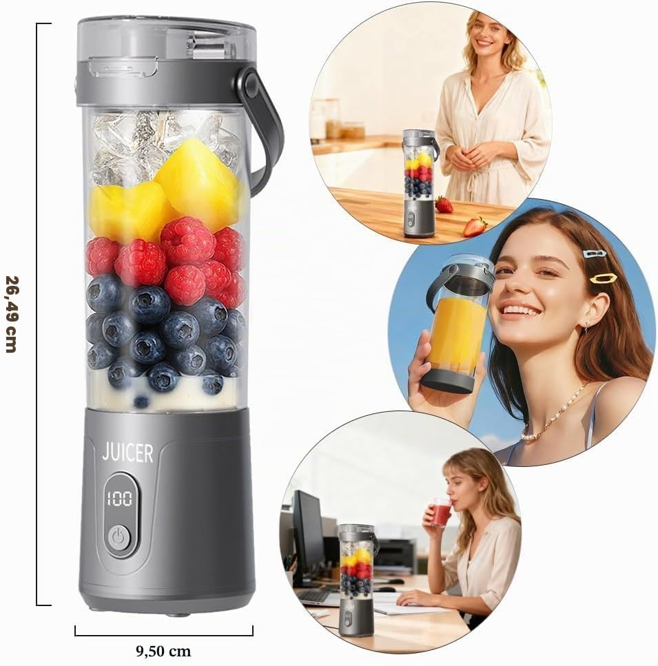 Blender Przenośny Smoothie 600 ml – Mocny, Bezprzewodowy, USB